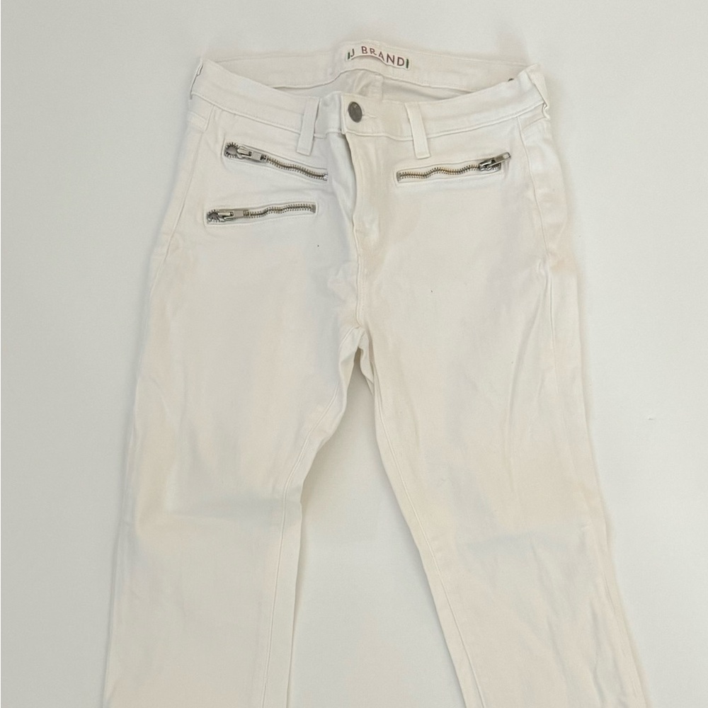 J Brand White Straight Leg Pants